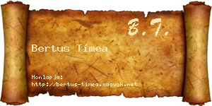 Bertus Tímea névjegykártya