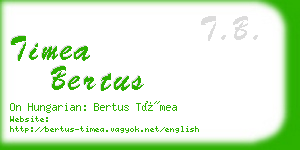 timea bertus business card